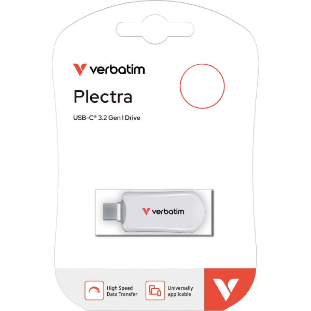 USB флеш накопичувач Verbatim 256GB Plectra White USB-C (30230)