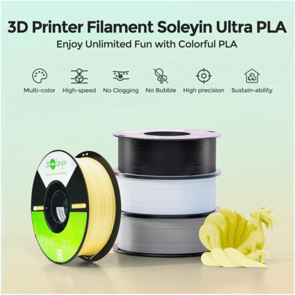 Пластик для 3D-принтера Creality Soleyin PLA ULTRA 1kg, 1.75mm, purple almond (3301010507)