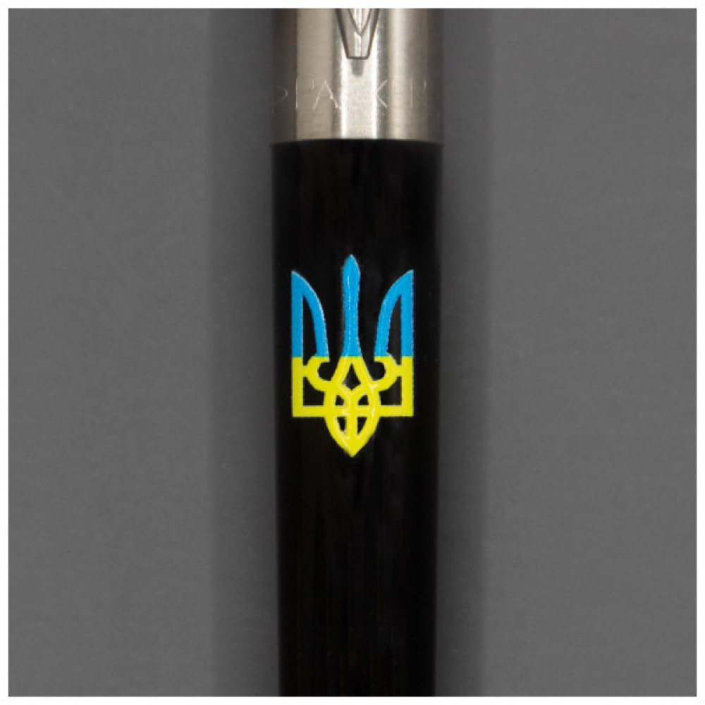 Ручка кулькова Parker JOTTER 17 Originals UKRAINE Black CT BP Тризуб син-жовтий (15632_T0016u)