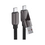 Дата кабель USB-C + USB-A to USB-C 1.2m 3.0A zink alloy C13-04 Black Acefast (6974316282334)