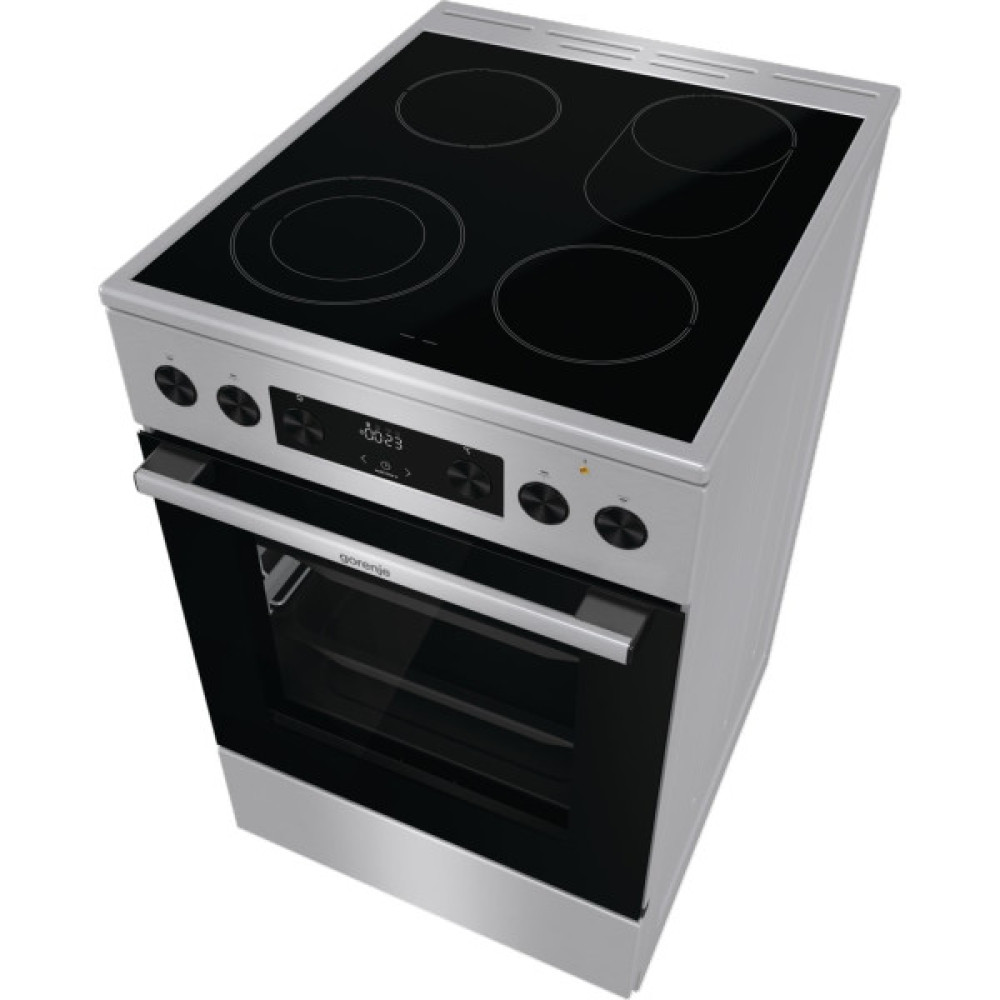 Плита Gorenje електрична склокерамічна, 70л, 50x60см, дисплей, приготування з паром, програматор, нерж
