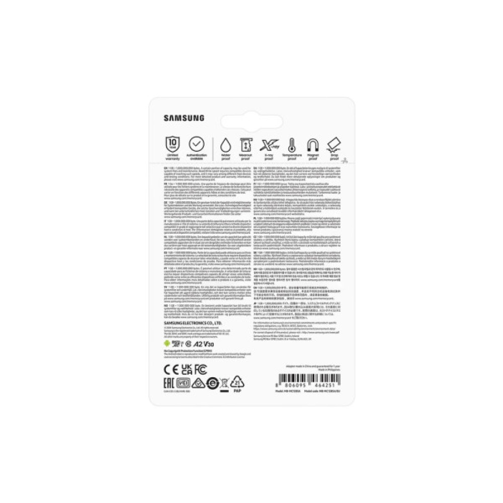 Карта пам'яті Samsung 128 GB microSDXC Class 10 UHS-I U3 V30 A2 EVO Plus+SD Adapte (MC128SA/EU)