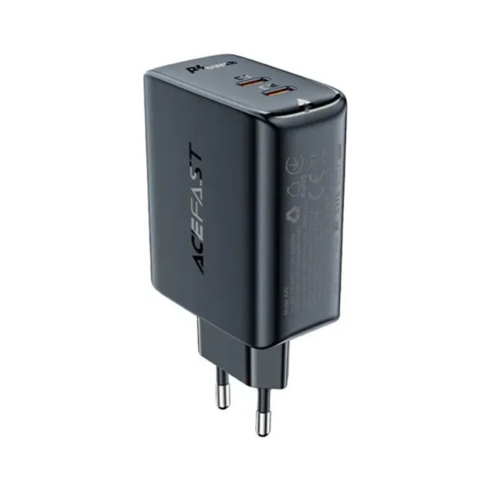 Зарядний пристрій Acefast 2xUSB 50W (USB-C+USB-C) Gan A29 Fast Charger Black (6974316281443)