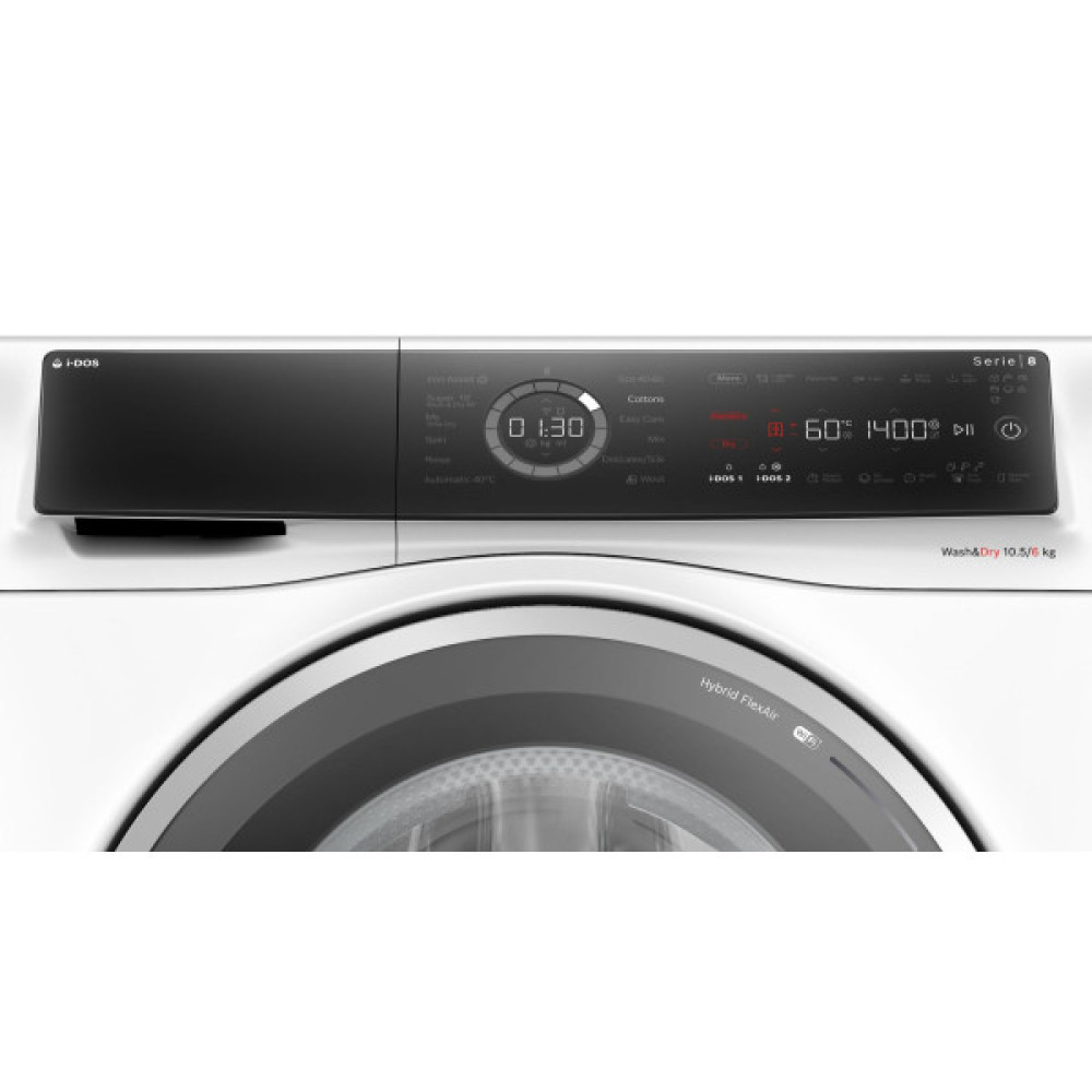 Прально-сушильна машина Bosch фронтальна, 10.5(6)кг, 1400, A, 60см, дисплей, i-Dos, інвертор, пара, білий