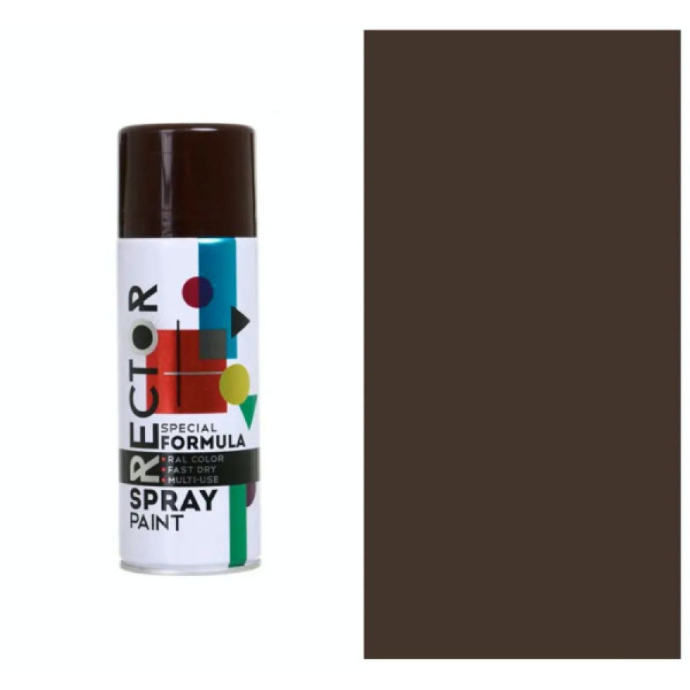 Аерозольна фарба для автомобіля RECTOR універсальна 8017 т. коричневий гл. 400мл (000013231)