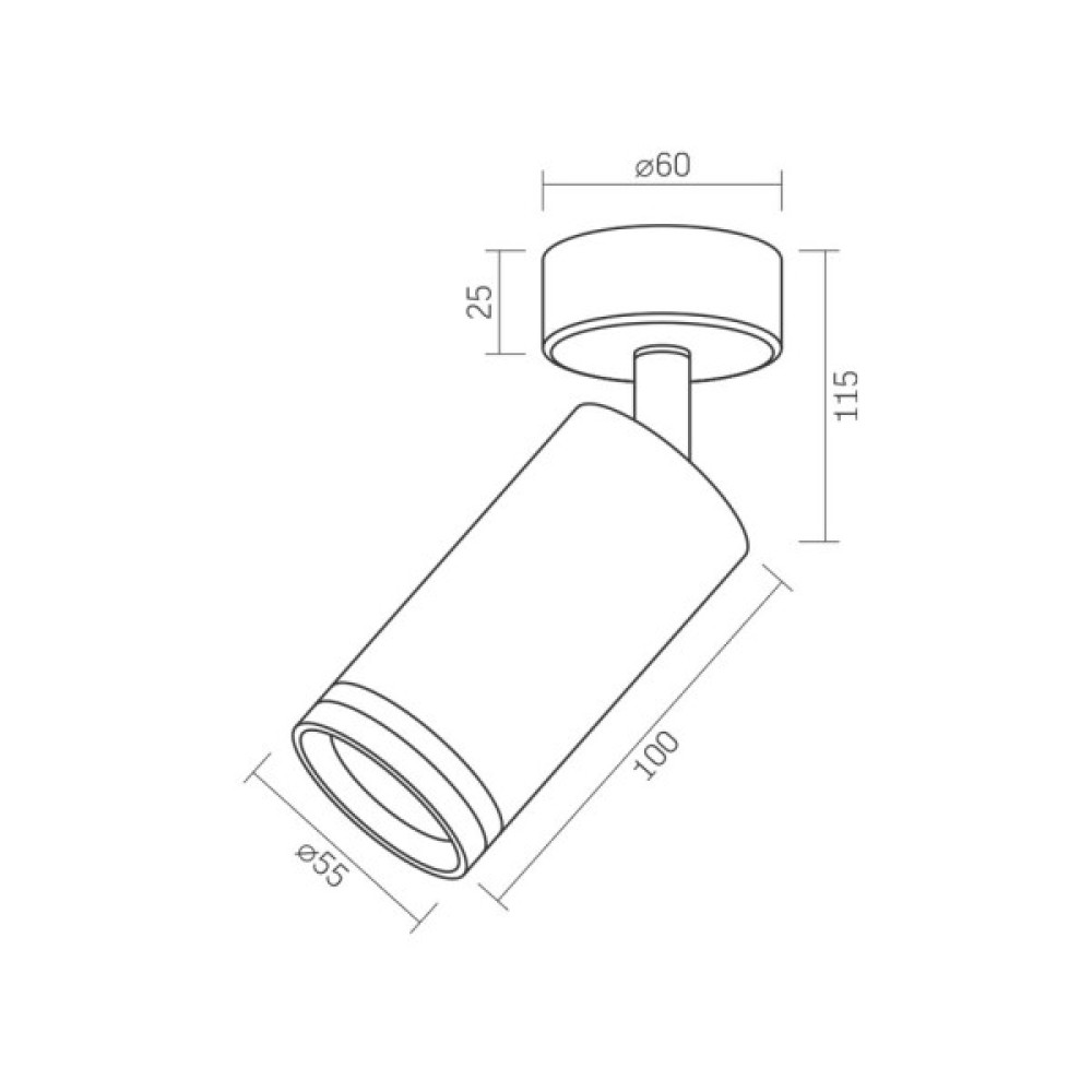 Світильник точковий Videx під лампу GU10 SPF05B накладний поворотний біли (VL-SPF05B-W)