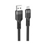 Дата кабель USB 2.0 AM to Micro 5P 1.2m 2.4A nylon aluminum U110 black HOCO (6931474770585)
