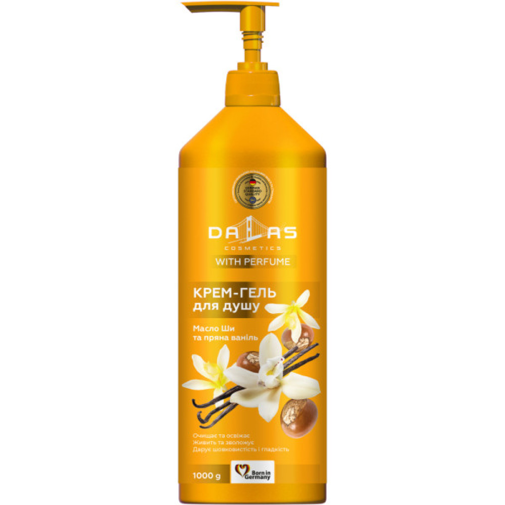Гель для душу Dalas Cosmetics Олія ши та пряна ваніль 1000 г (4823128000242)