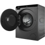 Пральна машина Haier фронтальна, 5кг, 1200, A, 42.3см, дисплей, інвертор, люк чорний, Wi-Fi, висота 70см, cріблястий