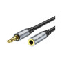 Кабель мультимедійний 3.5mm M to 3.5mm F 2.0m Gray HOCO (6931474762160)