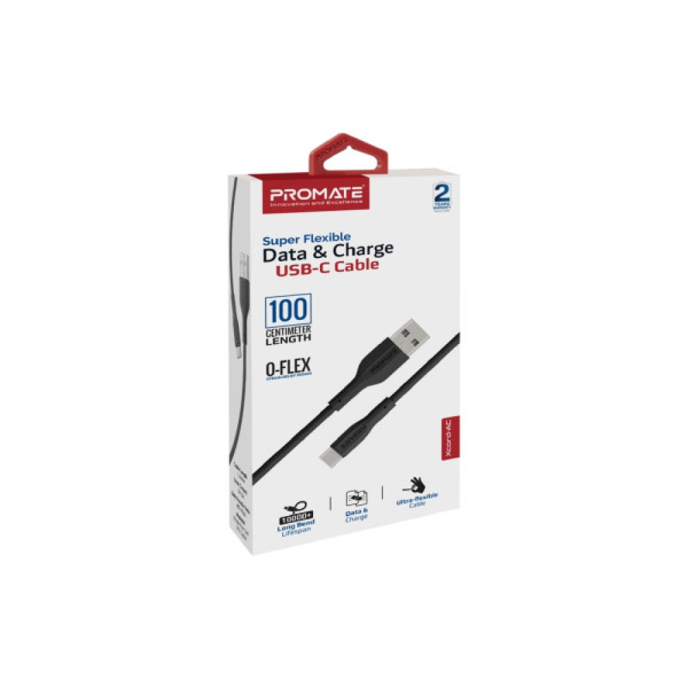 Дата кабель USB 2.0 AM to USB-C 1.2m Promate (xcord-ac.black)