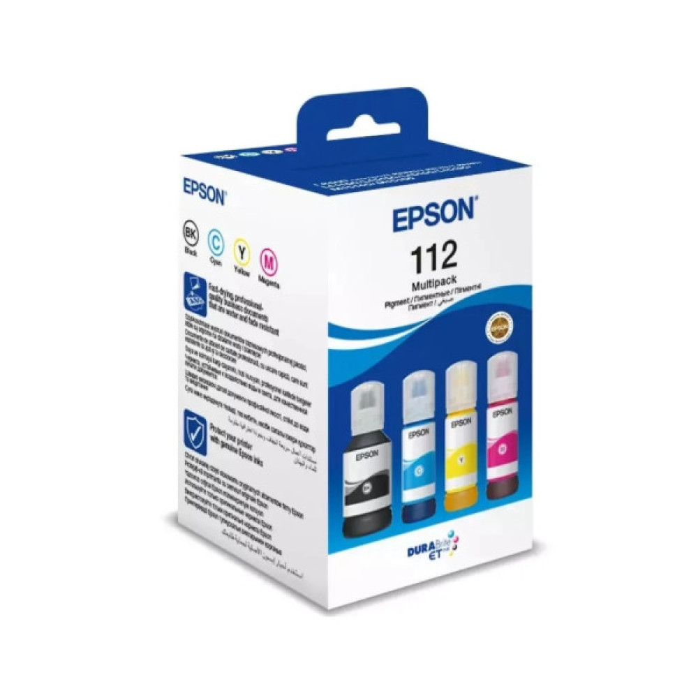 Контейнер з чорнилом Epson 112 EcoTank Multipack (C,M,Y,Bk) pigm (C13T06C64A)