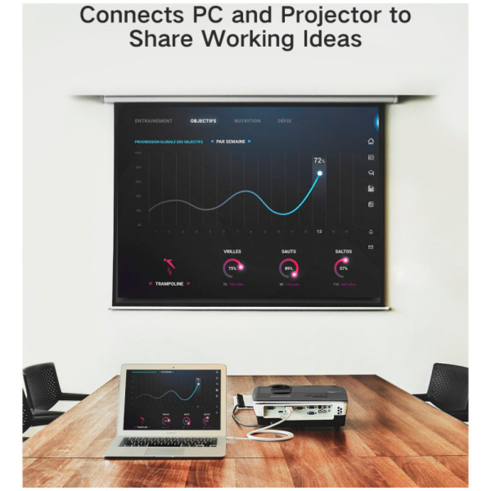 Кабель мультимедійний miniDisplayPort M to HDMI M 1.5m MD101 4K black UGREEN (20848)