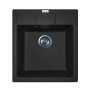 Набір кухонна Adamant Brick, штучний камінь, квадрат, без крила, 460x515x200мм, чаша - 1, врізна, чорний + змішувач