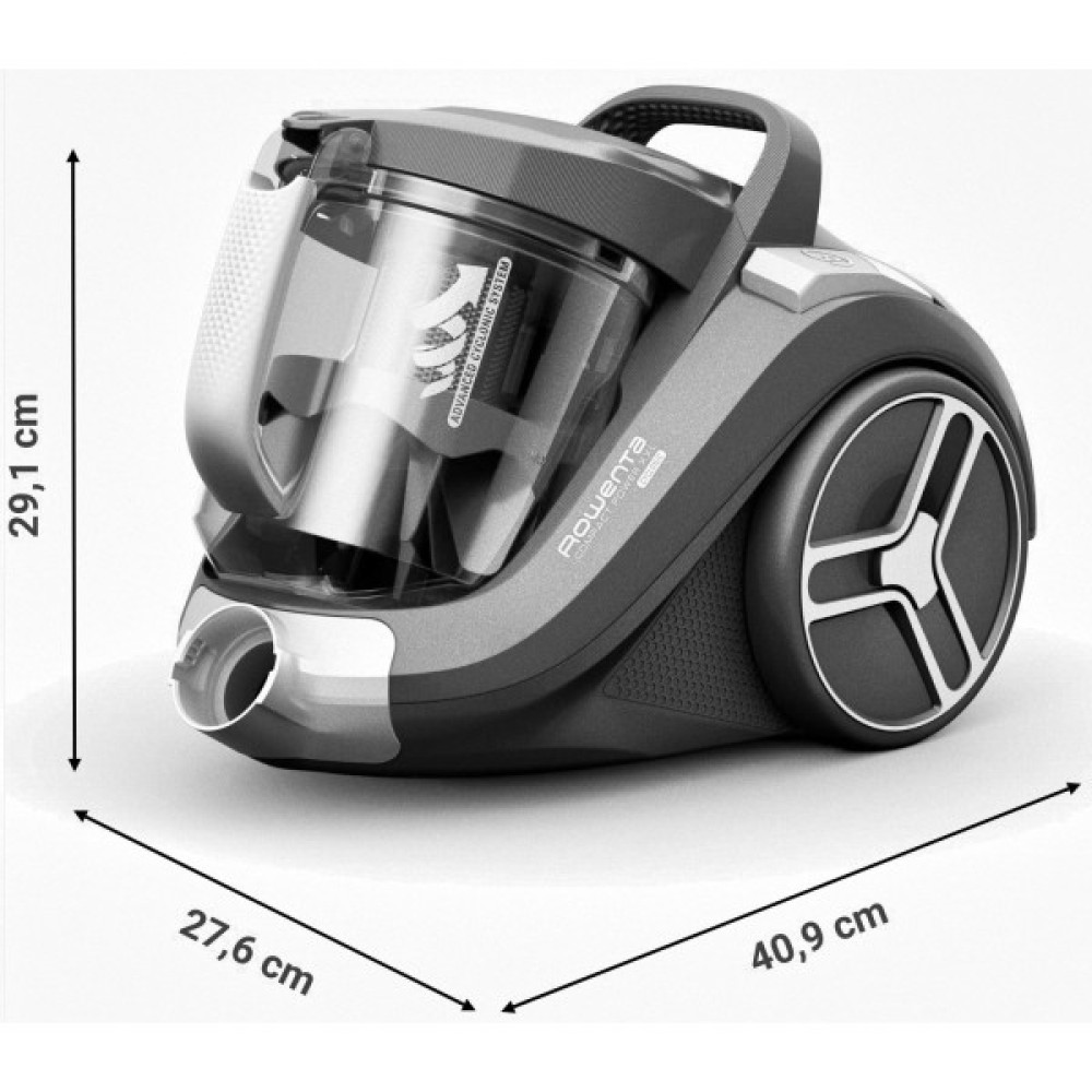 Пилосос Rowenta контейнерний Compact Power XXL, 900Вт, конт пил -2.5л, HEF system, чорний
