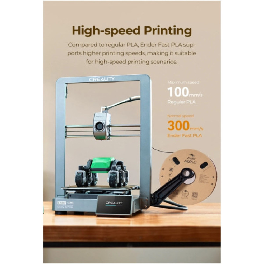 Пластик для 3D-принтера Creality PLA Fast, Ender, 1.75мм black1kg+white 1kg (3301010395)