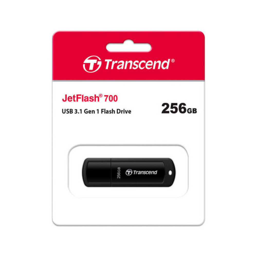USB флеш накопичувач Transcend 256GB JetFlash 700 Black USB 3.1 (TS256GJF700)