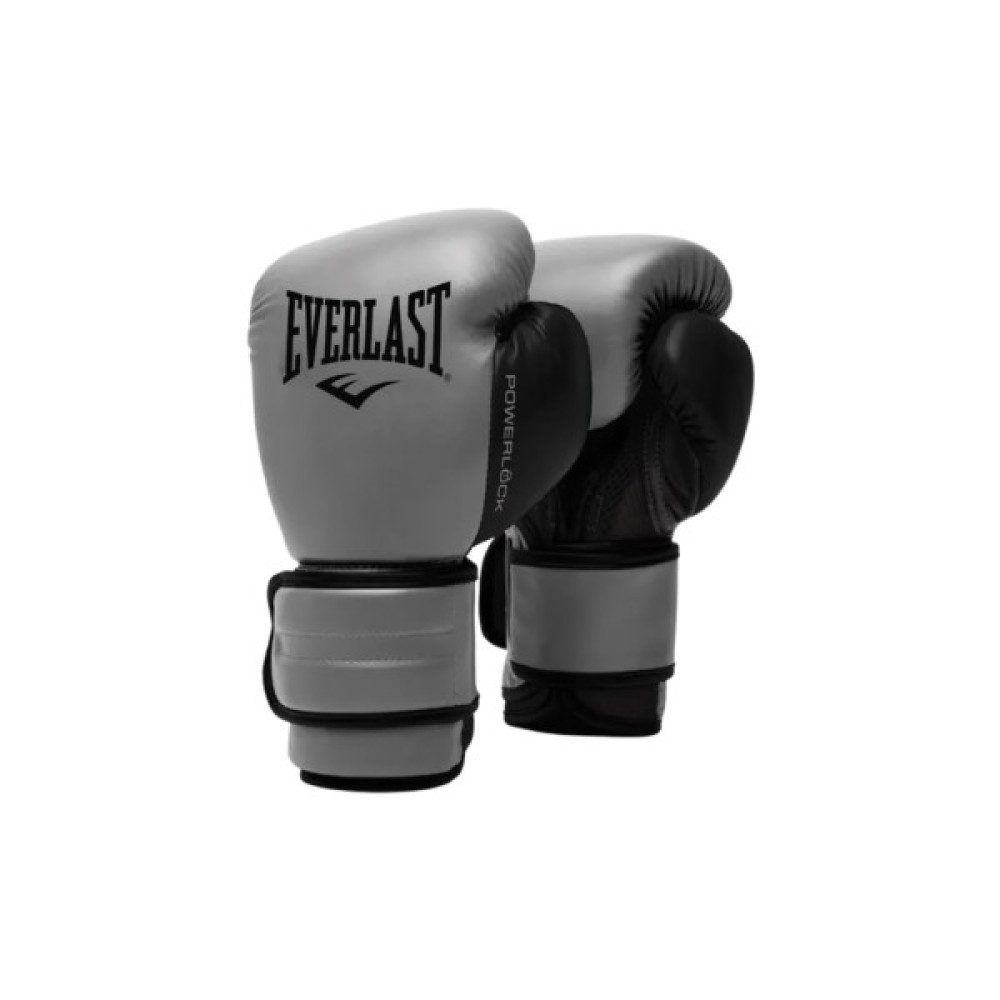 Боксерські рукавички Everlast PowerLock Boxing Training Gloves P00002304 сірий, чорний 10 унцій (009283608521)