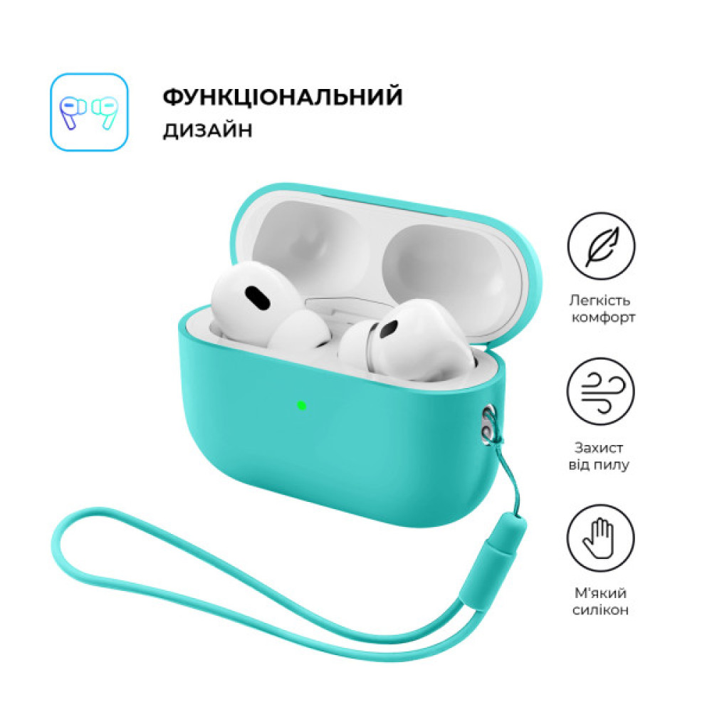 Чохол для навушників Armorstandart Silicone Case with straps For Apple AirPods Pro 3 Mint (ARM91282)