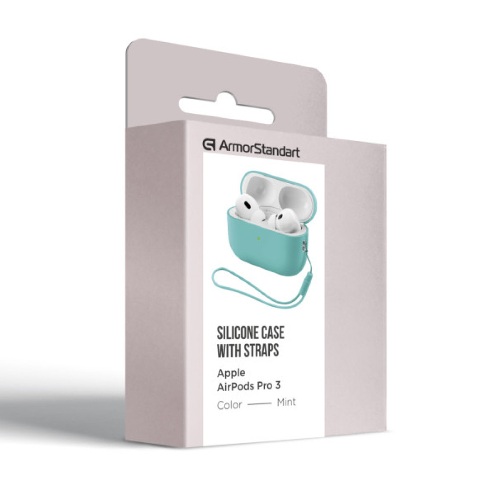 Чохол для навушників Armorstandart Silicone Case with straps For Apple AirPods Pro 3 Mint (ARM91282)