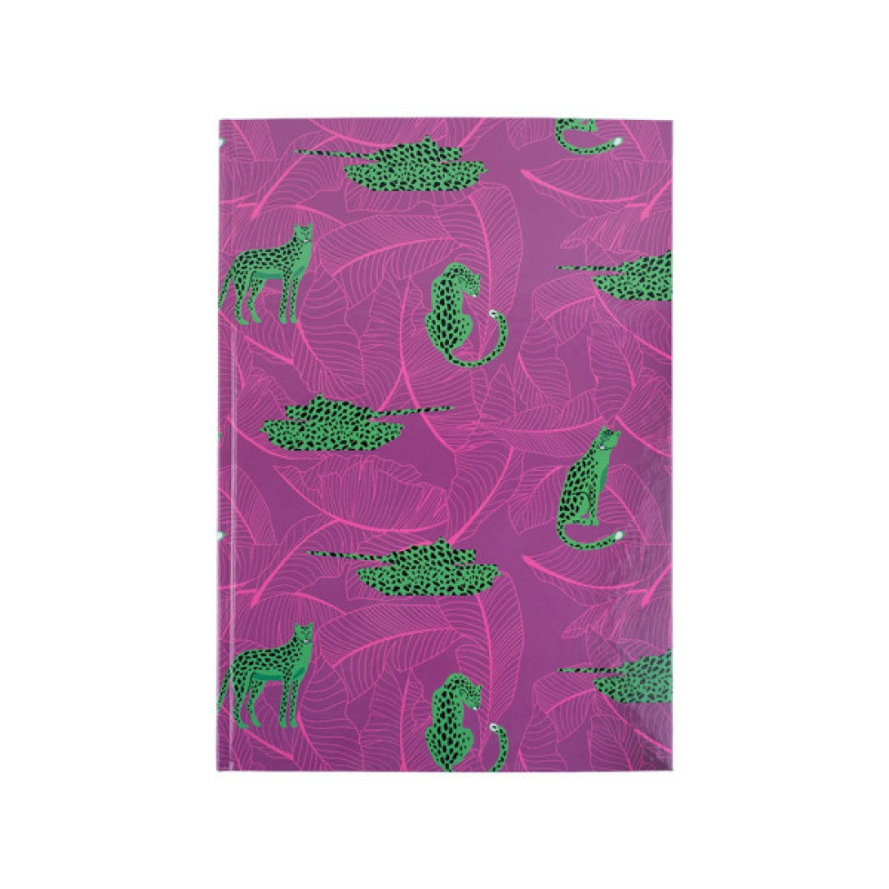 Канцелярська книга Axent Leopard А4 у твердій обкладинці 96 аркуші клітинка, рожева (8422-555-A)