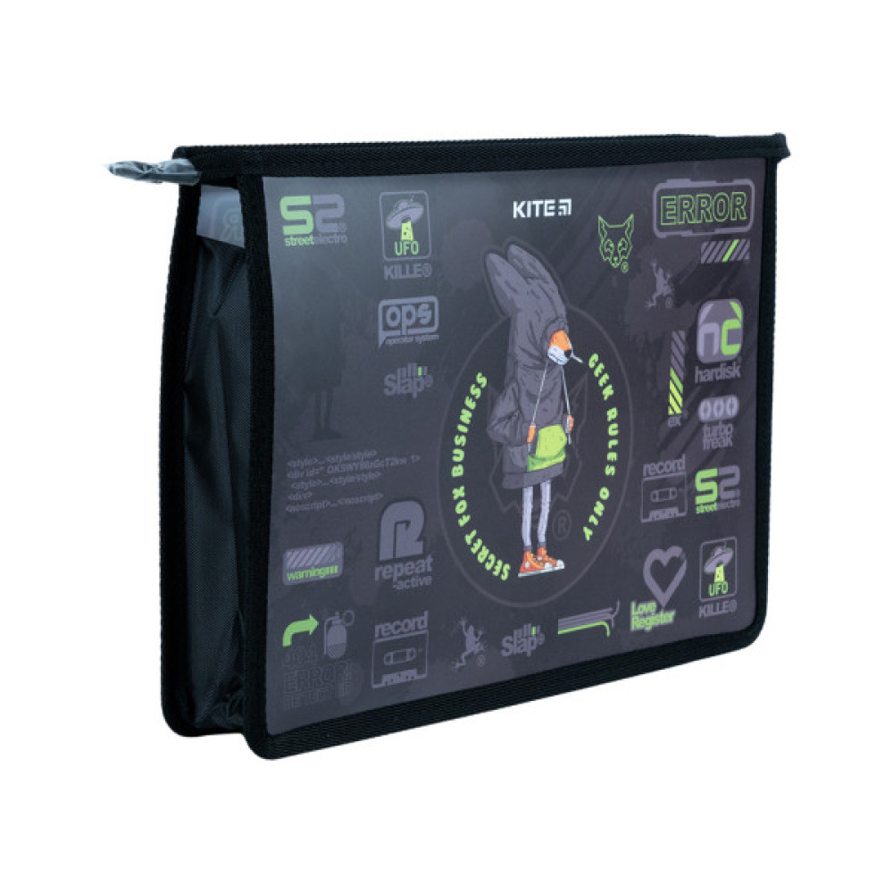 Папка на блискавці Kite A4+ на блискавці Fox Rules (K24-428-2)