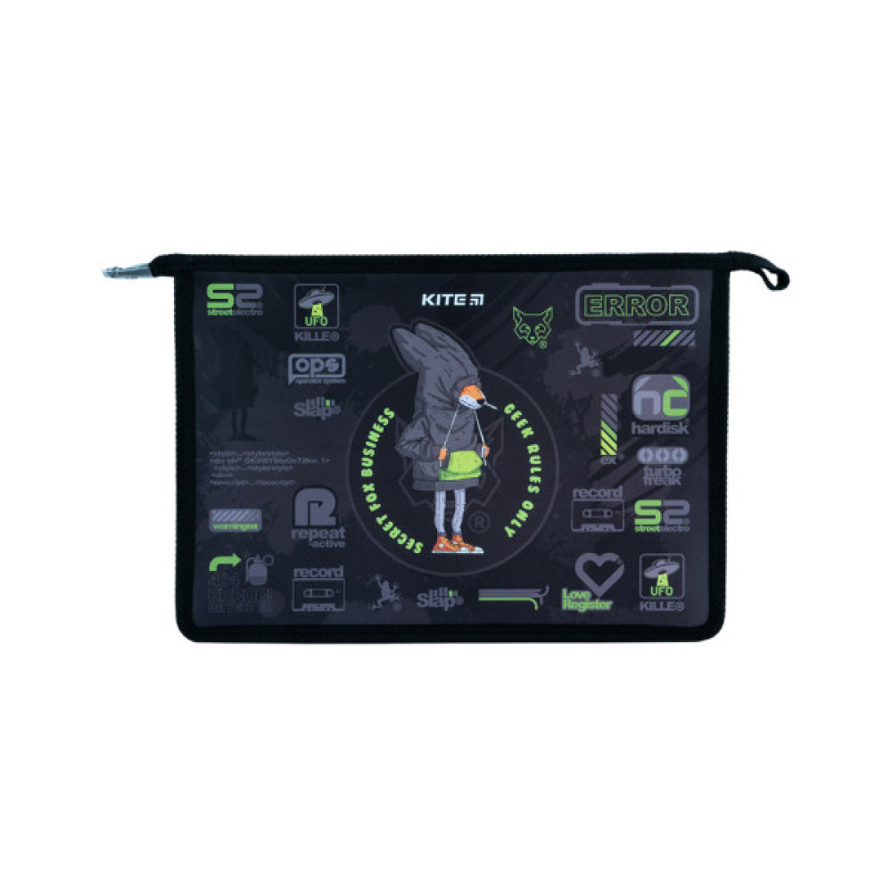 Папка на блискавці Kite A4+ на блискавці Fox Rules (K24-428-2)