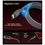 Дата кабель USB-C to USB-C 1.2m PD60W magnetic digital display nylon gray Choetech (XCC-1067-GY)