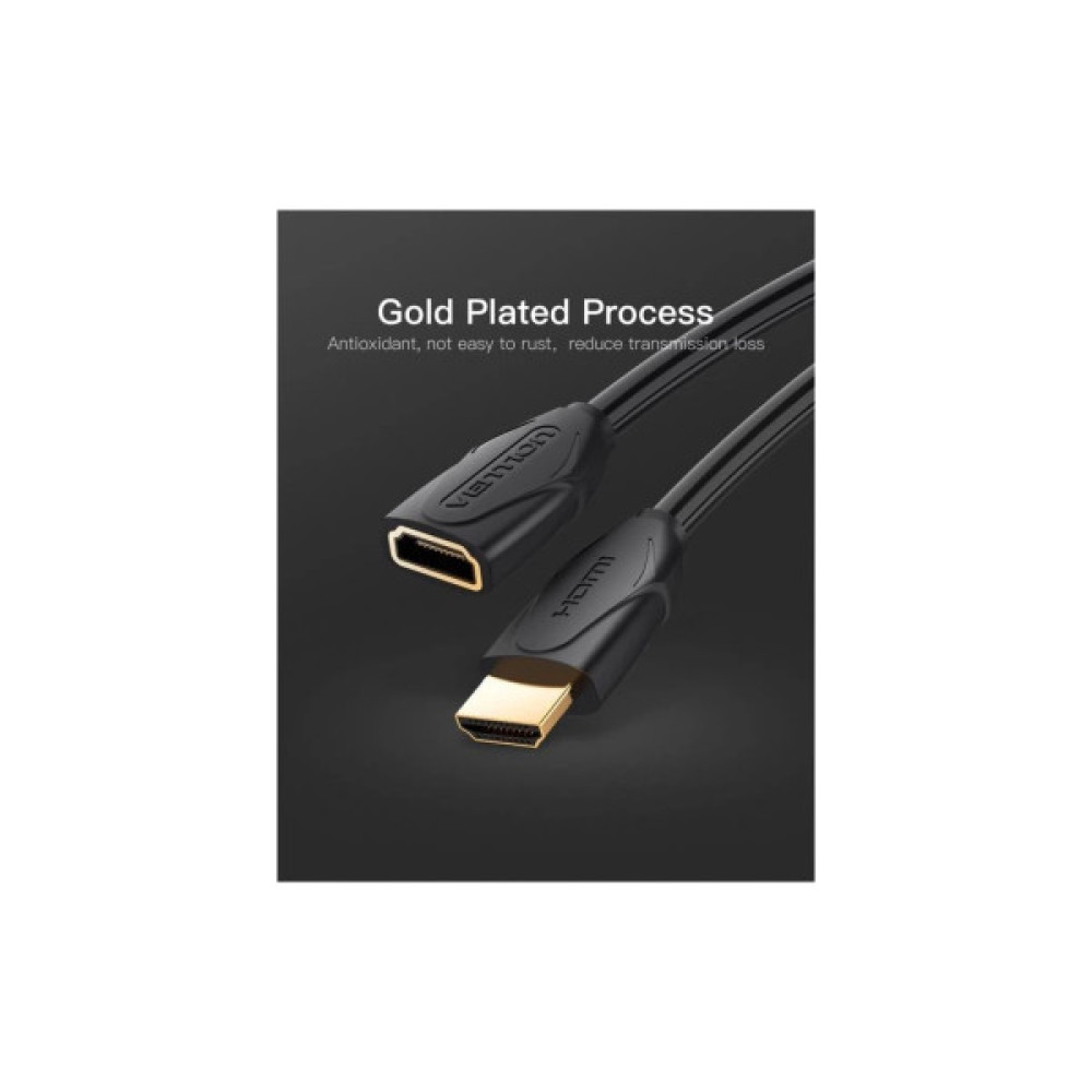 Кабель мультимедійний HDMI M to HDMI F 0.5m 4K60Hz black Vention (VAA-B06-B050)