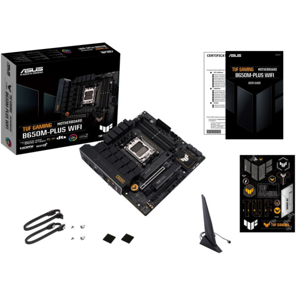 Материнcька плата ASUS TUF GAMING B650M-PLUS WIFI sAM5 B650 4xDDR5 M.2 HDMI DP Wi-Fi BT mATX