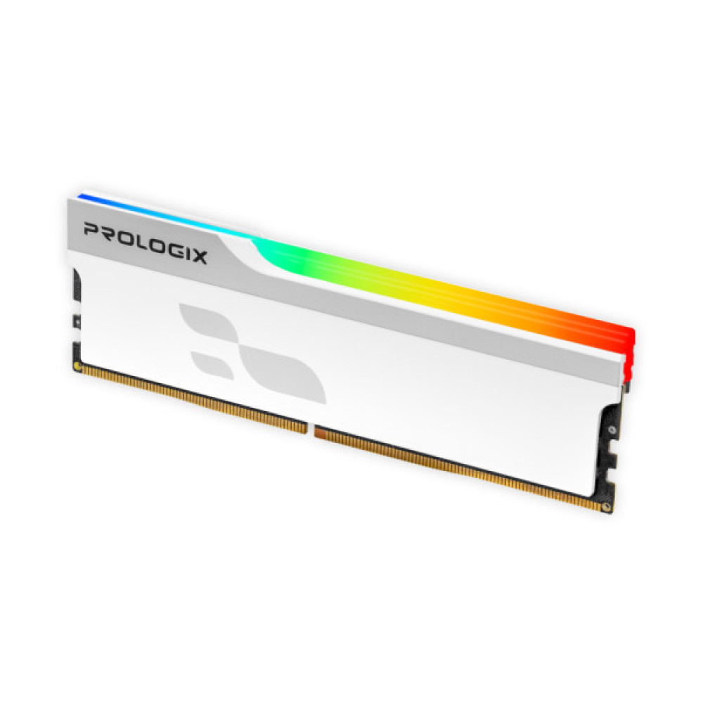 Модуль пам'яті для комп'ютера DDR5 16GB 6000 MHz Onyx White RGB Prologix (PRO16GB6000YWR5)