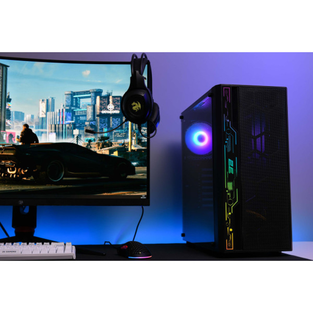 Корпус 2E GAMING Spero G2052 без БЖ 2xUSB3.0, 1xUSB2.0, 1x120мм ARGB, 2x120мм, VGA 345мм, LCS ready, TG Side Panel, ATX, чорний