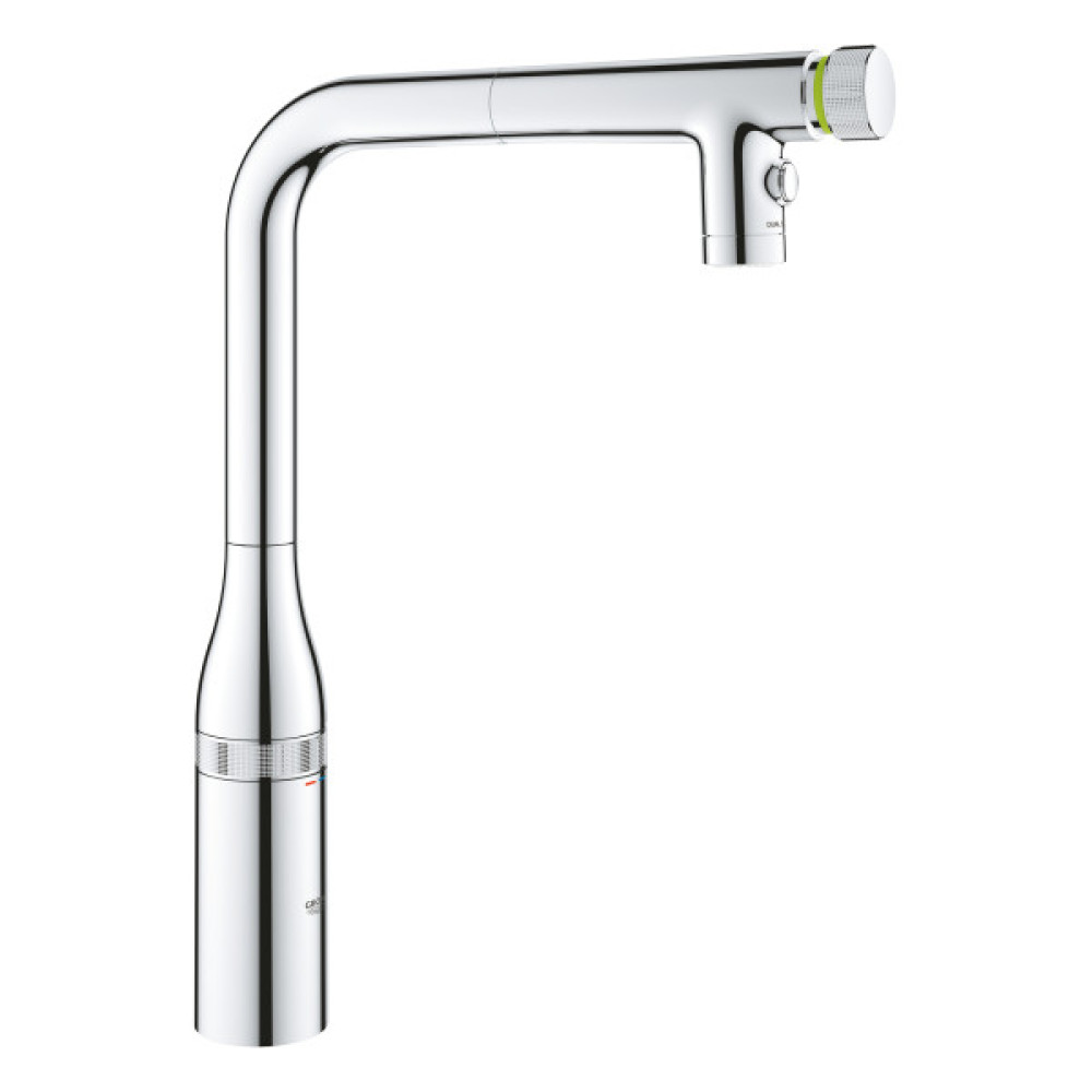 Змішувач для кухні Grohe Accent Smart Control, довж.виливу - 201мм, поворотний/витяжний, вентиль/кнопка, хром