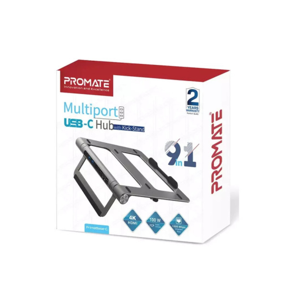 Концентратор Promate USB Hub 9 ports primebase-c.grey (primebase-c.grey)