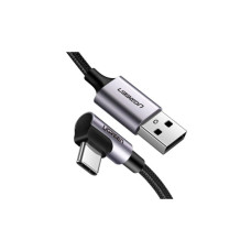 Дата кабель USB 2.0 AM to USB-C 3.0m 3A US284 90° corner black Ugreen (70255)