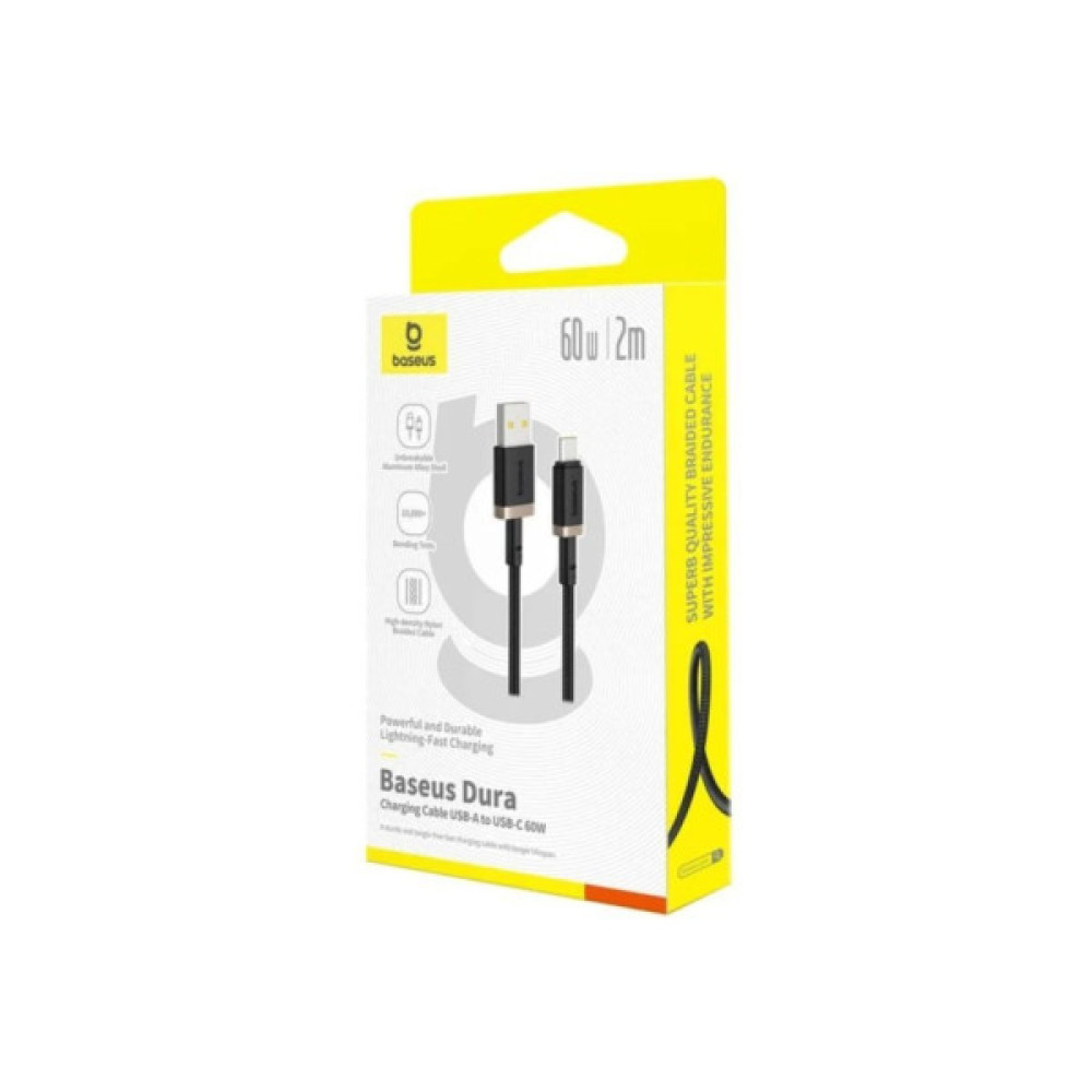 Дата кабель USB AM to USB-C 2.0m 60W black/gold Baseus (P10377802U01-02)