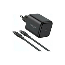 Зарядний пристрій Ugreen USB-C GaN 45W + cable USB-C to USB-C X524 black (65054)
