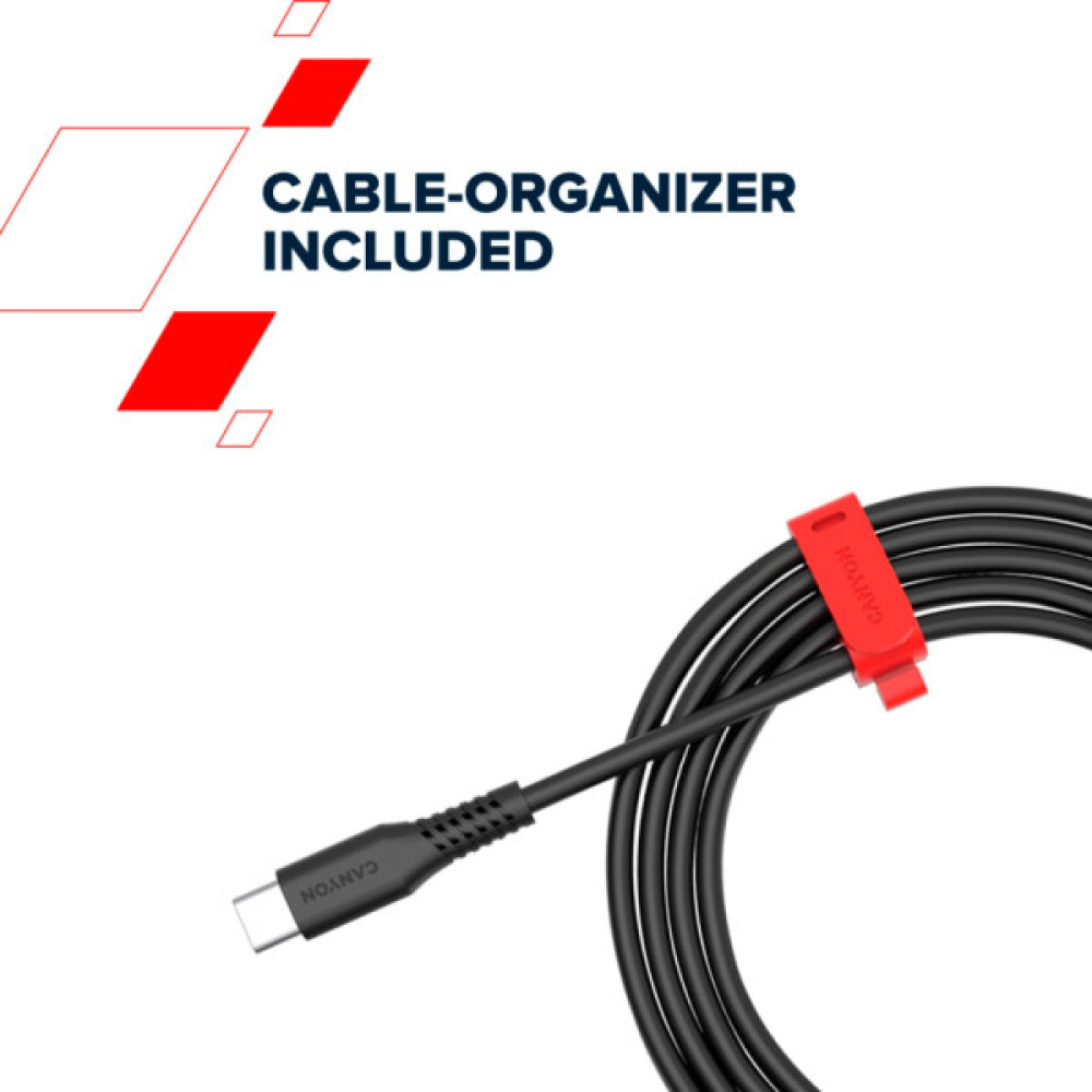 Дата кабель USB-C to USB-C 1.2m CC60SC 60W White Canyon (CNS-CC60SC12W)