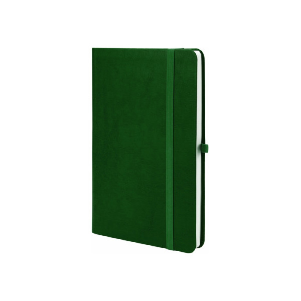 Книга записна Optima А5 NEBRASKA, м’яка обкладинка, гумка, білий блок лінія, зелений (O20124-04)