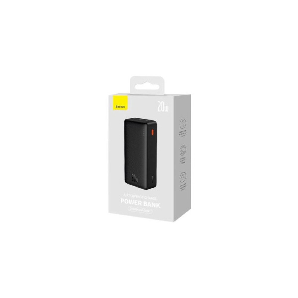 Батарея універсальна Baseus Airpow 30000mAh 20W PD/3.0, QC/3.0, black (PPQD090101)