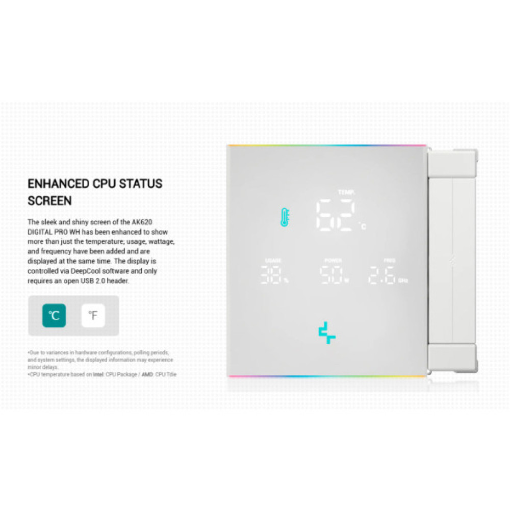 Кулер до процесора Deepcool AK620 Digital Pro White (R-AK620-WHAPMN-G)