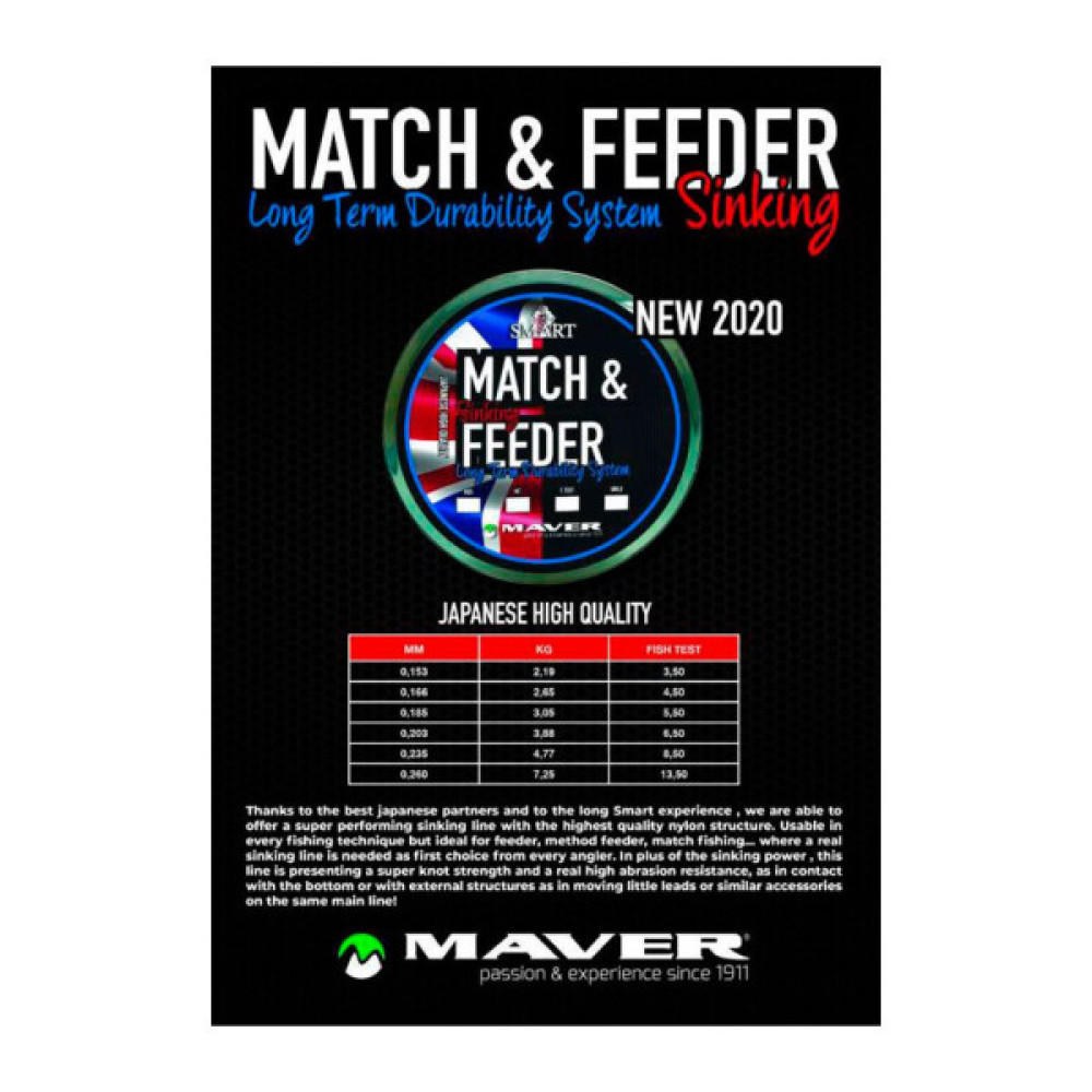 Волосінь Smart MatchFeeder Sinking 150m 0.203mm 3.88kg (1300.35.29)