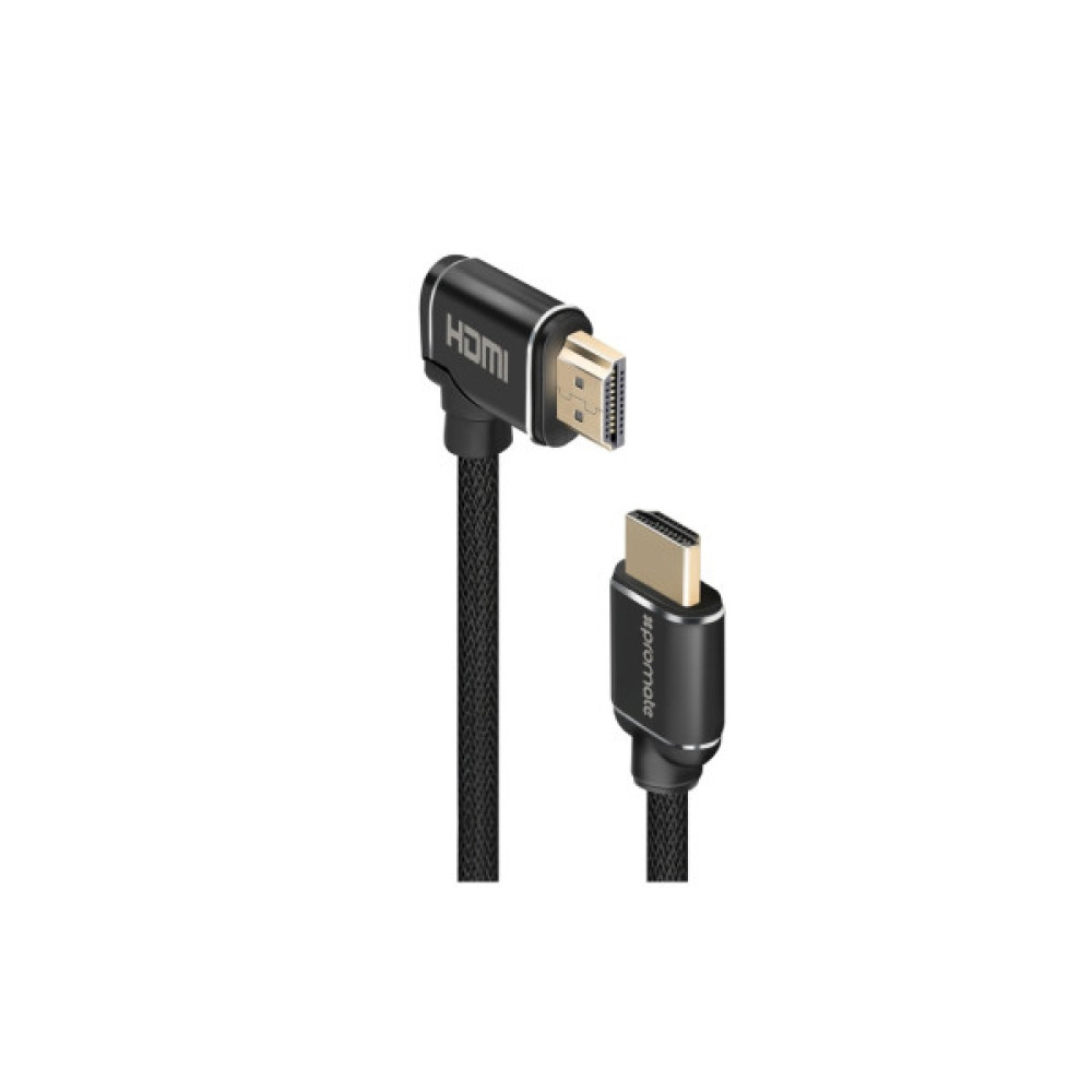 Кабель мультимедійний HDMI M to HDMI M V2.0 1.5m 90° corner Promate (prolink4k1-150.black)