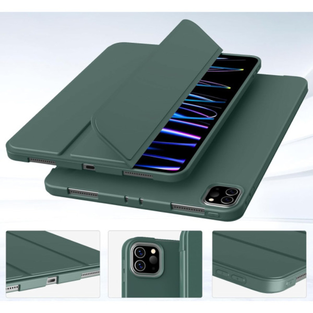 Чохол до планшета BeCover Tri Fold Soft TPU Silicone Apple iPad Pro 11" M4 2024 Dark Green (711746) Чохол до планшета BeCover Tri Fold Soft TPU Silicone Apple iPad Pro 11" M4 2024 Dark Green (711746)