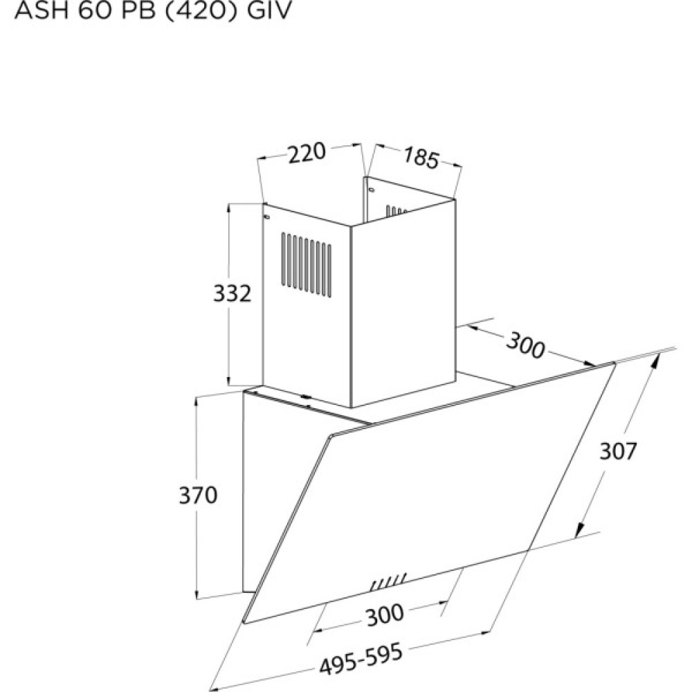 Витяжка кухонна Pyramida ASH 60 PB (420) GIV