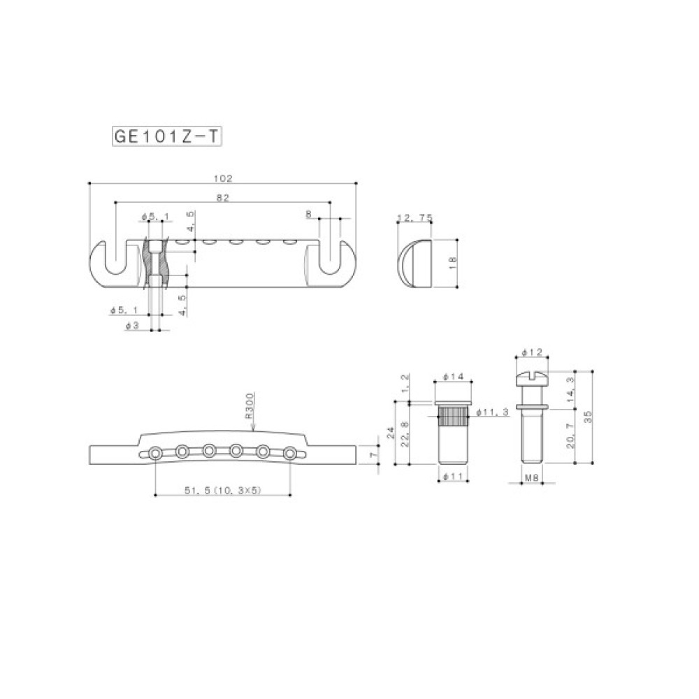 Струнотримач для гітари Gotoh GE101Z-T (CK)