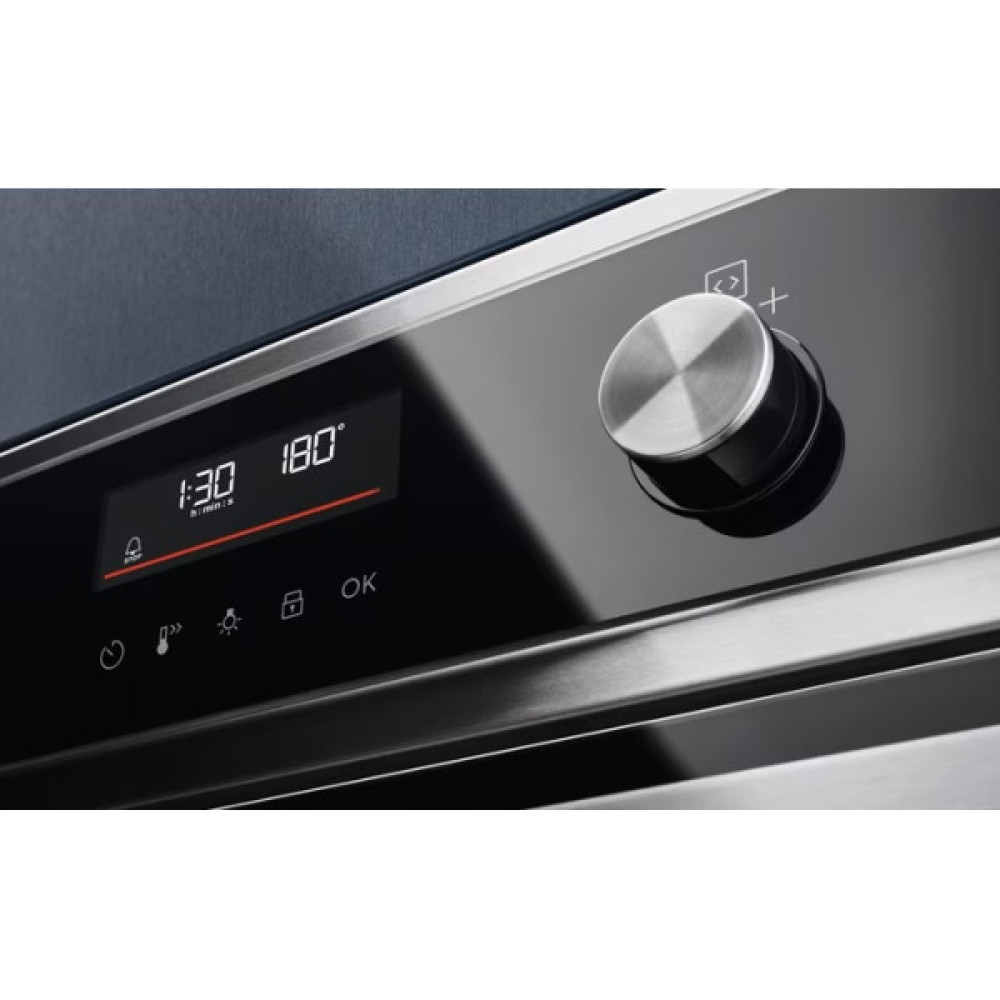 Духова шафа Electrolux електрична, 65л, A+, дисплей, конвекція, піроліз, телескопічні напрямні, чорний