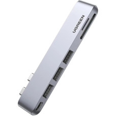 Концентратор Ugreen 2xUSB-C to 3xUSB 3.0 + SD/TF + PD CM251 gray (60560) Концентратор Ugreen 2xUSB-C to 3xUSB 3.0 + SD/TF + PD CM251 gray (60560)