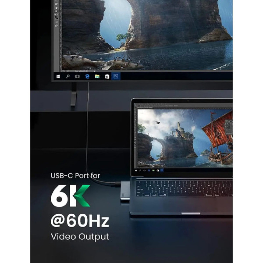 Концентратор Ugreen 2xUSB-C to 3xUSB 3.0 + SD/TF + PD CM251 gray (60560) Концентратор Ugreen 2xUSB-C to 3xUSB 3.0 + SD/TF + PD CM251 gray (60560)