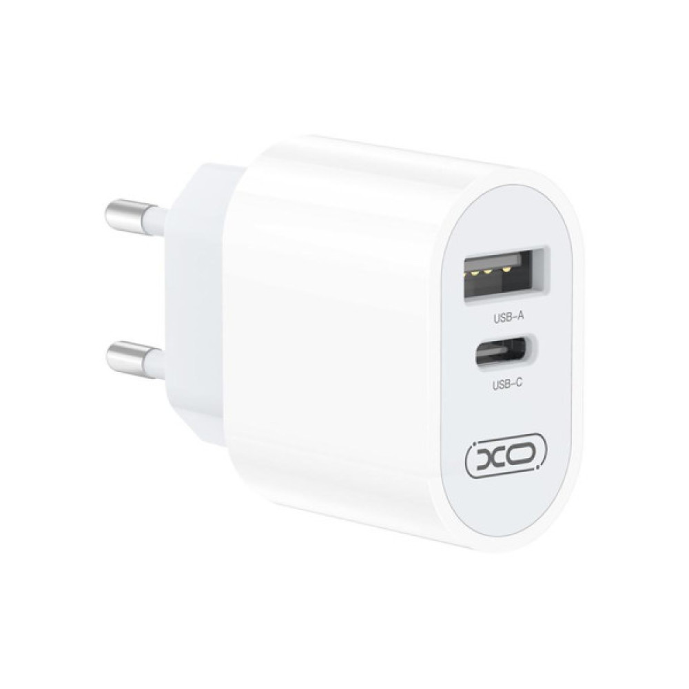 Зарядний пристрій XO L97 (1Type-C/1USB/2.4A) + Type-C - Lightning White (XO-L97-LG)